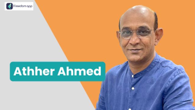 Athher Ahmed फ़्रीडम ऐप पर दूध उत्पादन/डेयरी, भेड़-बकरी पालन, कृषि उद्यमिता/ एग्रीप्रेन्योरशिप और स्मार्ट फार्मिंग के मेंटर है।