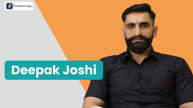 Deepak Joshi फ़्रीडम ऐप पर खाद्य पदार्थों की उत्पादन और पैकेजिंग व्यापार, खुदरा व्यापार और घरेलू व्यापार के मेंटर है।