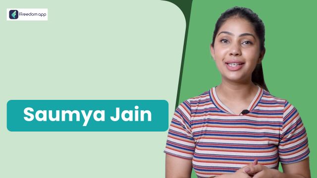 Saumya Jain फ़्रीडम ऐप पर घरेलू व्यापार, सौंदर्य और स्वास्थ्य व्यापार और सेवा व्यापार के मेंटर है।