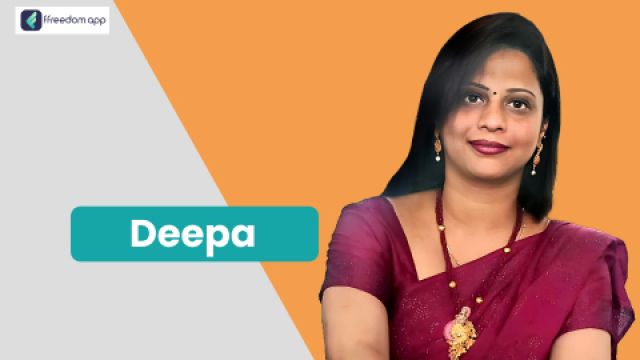 Deepa என்பவர் வீட்டிலிருந்தே வருமானம் ஈட்டும் வணிகங்கள் மற்றும் கல்வி மற்றும் பயிற்சி மையம் சார்ந்த வணிகம் ffreedom app-ன் வழிகாட்டி