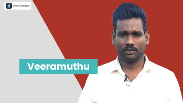 Veeramuthu फ़्रीडम ऐप पर स्मार्ट फार्मिंग और फूलों की खेती के मेंटर है।