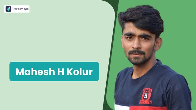 Mahesh H Kolur फ़्रीडम ऐप पर एकीकृत खेती, खेती की मूल बातें, मशरूम की खेती, उत्पादन व्यापार और खुदरा व्यापार के मेंटर है।